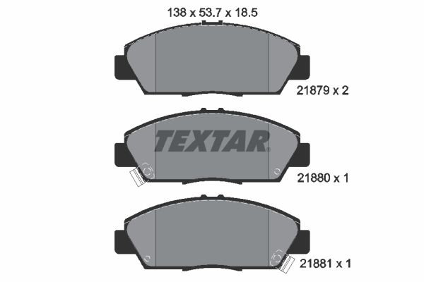 TEXTAR Комплект тормозных колодок, дисковый тормоз 2187901