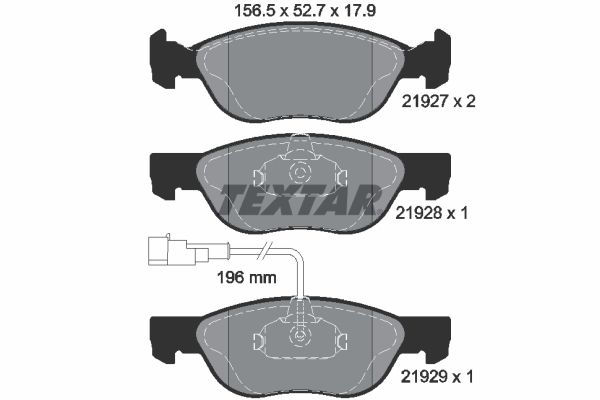TEXTAR Комплект тормозных колодок, дисковый тормоз 2192701