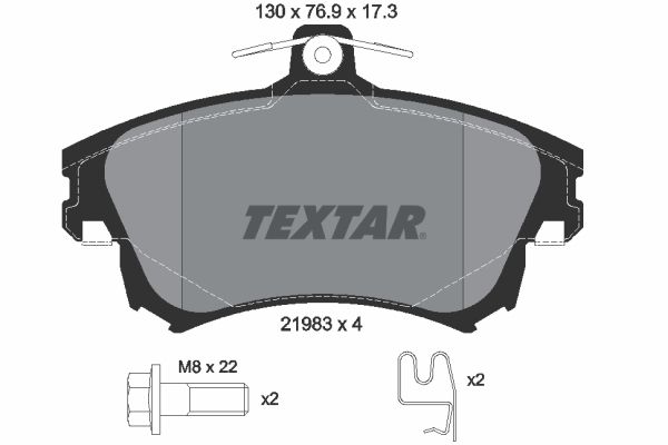 TEXTAR Комплект тормозных колодок, дисковый тормоз 2198302