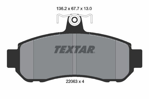 TEXTAR Комплект тормозных колодок, дисковый тормоз 2206301