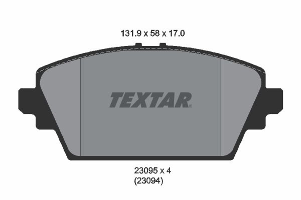 TEXTAR Комплект тормозных колодок, дисковый тормоз 2309501