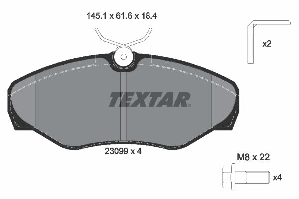 TEXTAR Piduriklotsi komplekt,ketaspidur 2309902