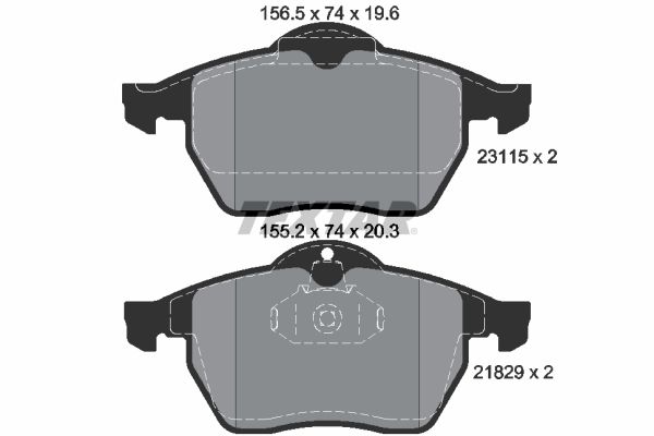 TEXTAR Комплект тормозных колодок, дисковый тормоз 2311502