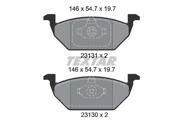 TEXTAR Комплект тормозных колодок, дисковый тормоз 2313001