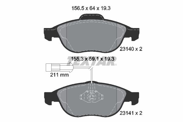 TEXTAR Комплект тормозных колодок, дисковый тормоз 2314002