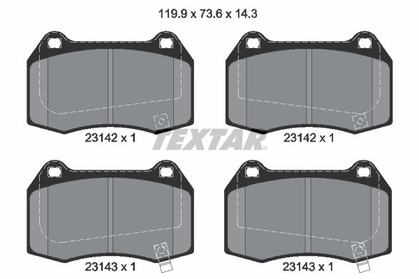 TEXTAR Комплект тормозных колодок, дисковый тормоз 2314201