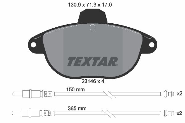 TEXTAR Комплект тормозных колодок, дисковый тормоз 2314601