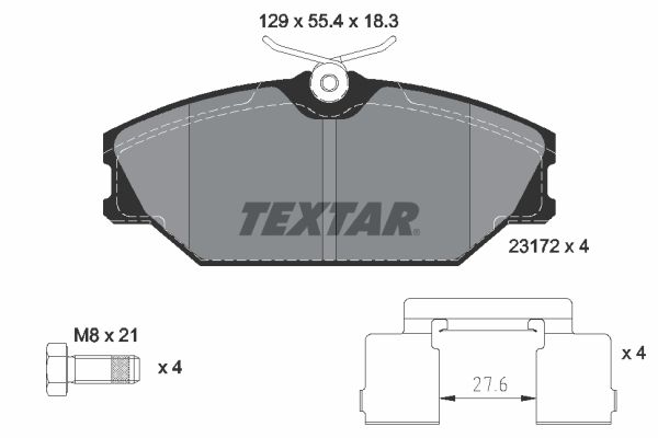 TEXTAR Комплект тормозных колодок, дисковый тормоз 2317203
