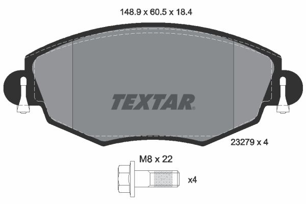 TEXTAR Комплект тормозных колодок, дисковый тормоз 2327904