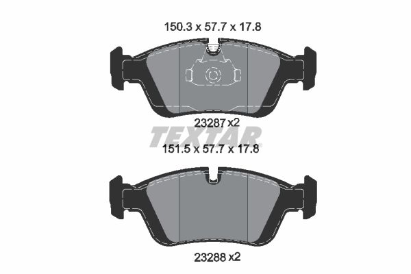 TEXTAR Комплект тормозных колодок, дисковый тормоз 2328702