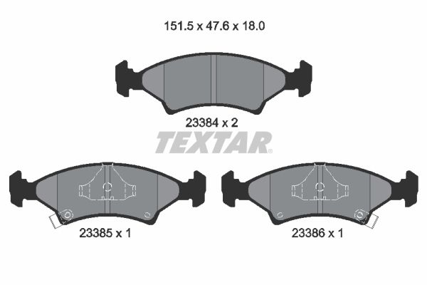 TEXTAR Комплект тормозных колодок, дисковый тормоз 2338401