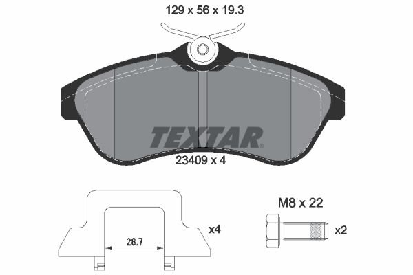 TEXTAR Комплект тормозных колодок, дисковый тормоз 2340902