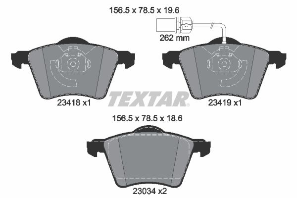 TEXTAR Комплект тормозных колодок, дисковый тормоз 2341801