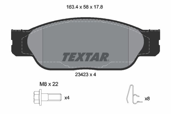 TEXTAR Комплект тормозных колодок, дисковый тормоз 2342301