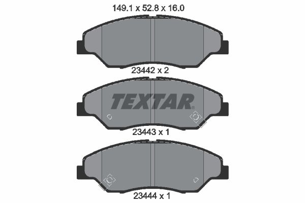 TEXTAR Комплект тормозных колодок, дисковый тормоз 2344201