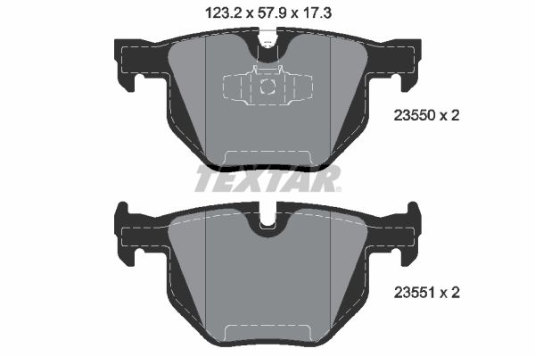 TEXTAR Комплект тормозных колодок, дисковый тормоз 2355001