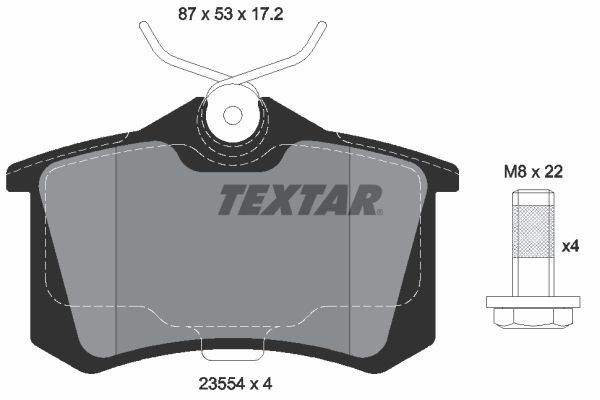 TEXTAR Комплект тормозных колодок, дисковый тормоз 2355402