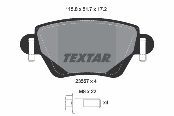 TEXTAR Piduriklotsi komplekt,ketaspidur 2355701