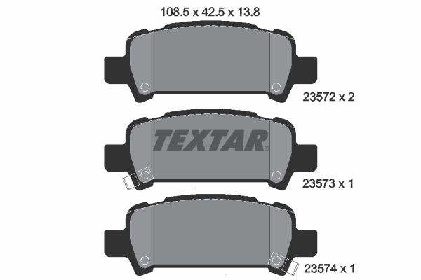 TEXTAR Комплект тормозных колодок, дисковый тормоз 2357202