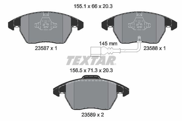 TEXTAR Комплект тормозных колодок, дисковый тормоз 2358701