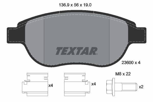 TEXTAR Комплект тормозных колодок, дисковый тормоз 2360001