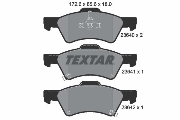 TEXTAR Piduriklotsi komplekt,ketaspidur 2364001