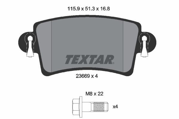 TEXTAR Комплект тормозных колодок, дисковый тормоз 2366901