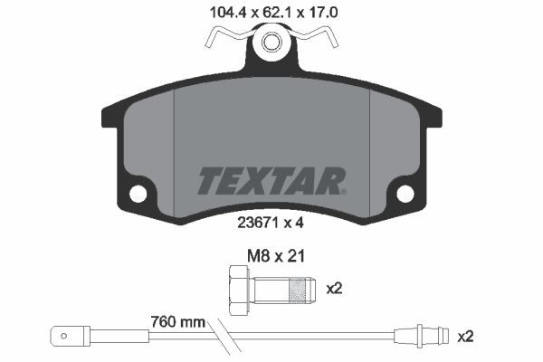 TEXTAR Комплект тормозных колодок, дисковый тормоз 2367101