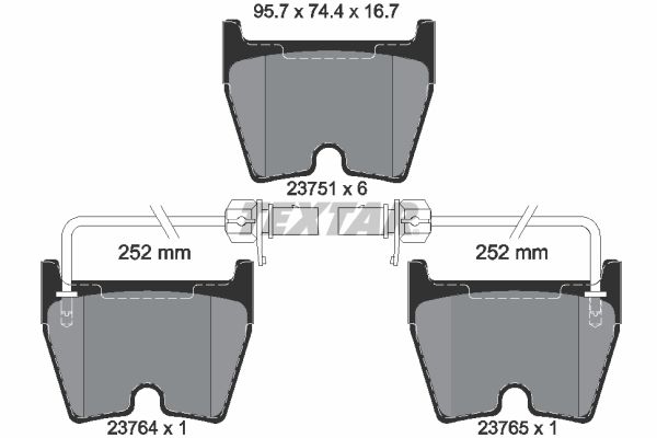 TEXTAR Piduriklotsi komplekt,ketaspidur 2375101