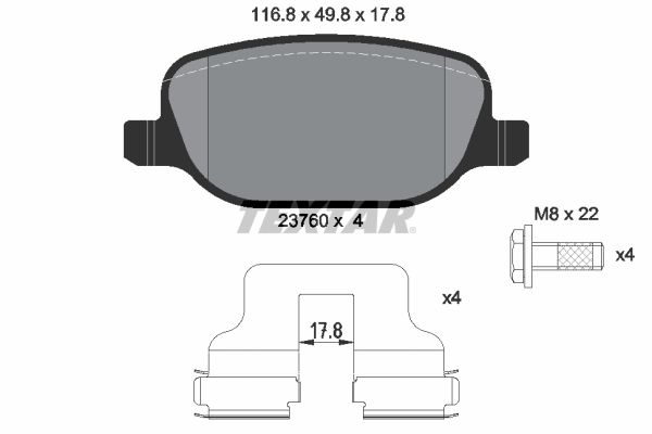 TEXTAR Piduriklotsi komplekt,ketaspidur 2376002