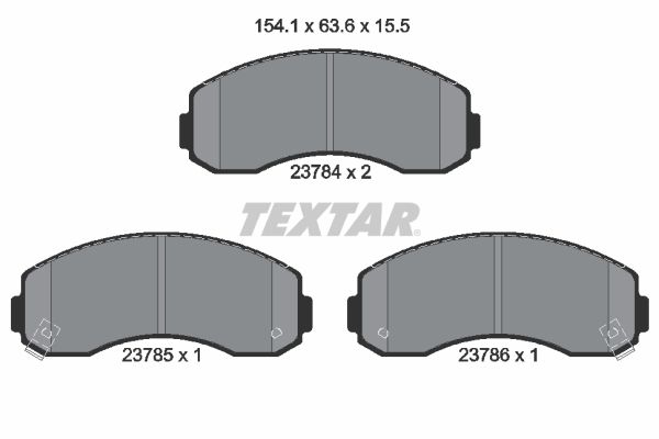 TEXTAR Комплект тормозных колодок, дисковый тормоз 2378401