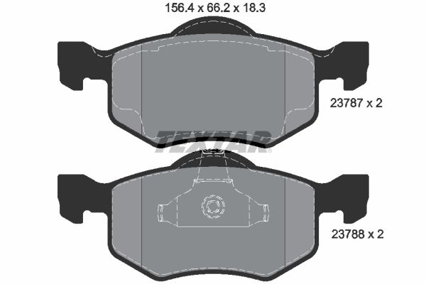 TEXTAR Комплект тормозных колодок, дисковый тормоз 2378701