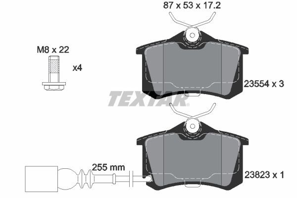 TEXTAR Комплект тормозных колодок, дисковый тормоз 2382301