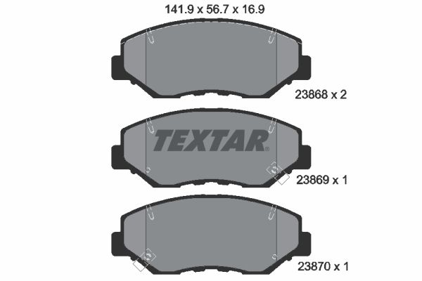 TEXTAR Piduriklotsi komplekt,ketaspidur 2386801