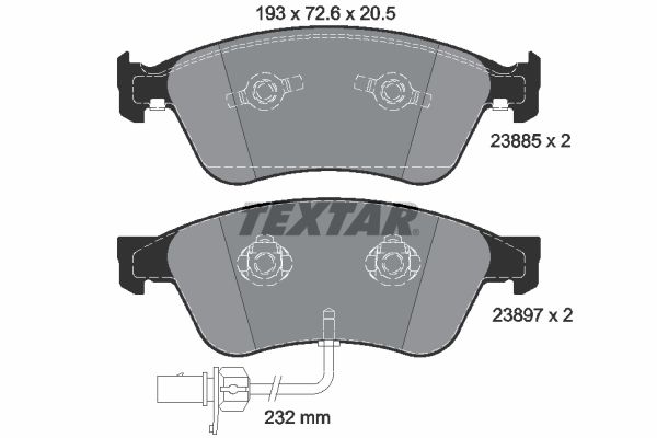 TEXTAR Комплект тормозных колодок, дисковый тормоз 2388501