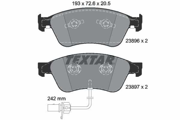 TEXTAR Комплект тормозных колодок, дисковый тормоз 2389601