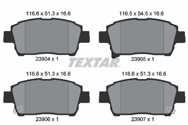 TEXTAR Piduriklotsi komplekt,ketaspidur 2390401