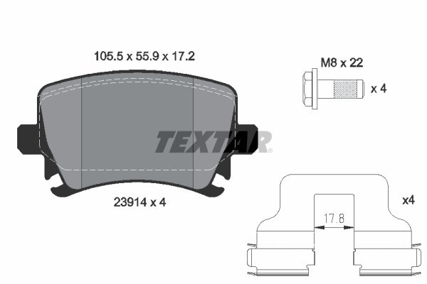 TEXTAR Комплект тормозных колодок, дисковый тормоз 2391401