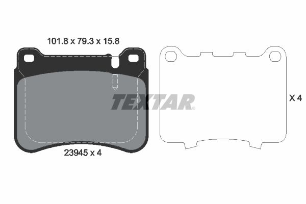 TEXTAR Комплект тормозных колодок, дисковый тормоз 2394501