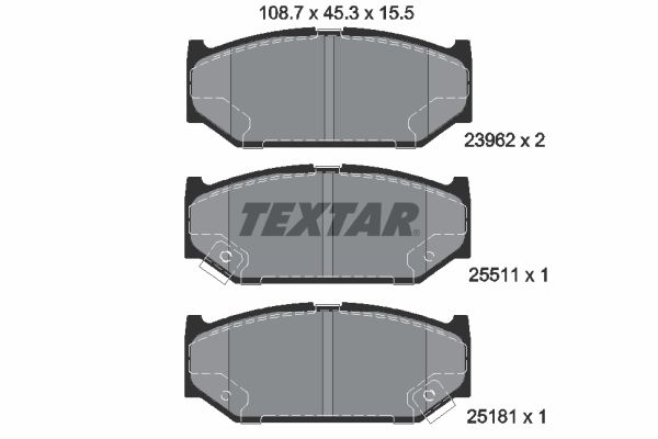 TEXTAR Комплект тормозных колодок, дисковый тормоз 2396201