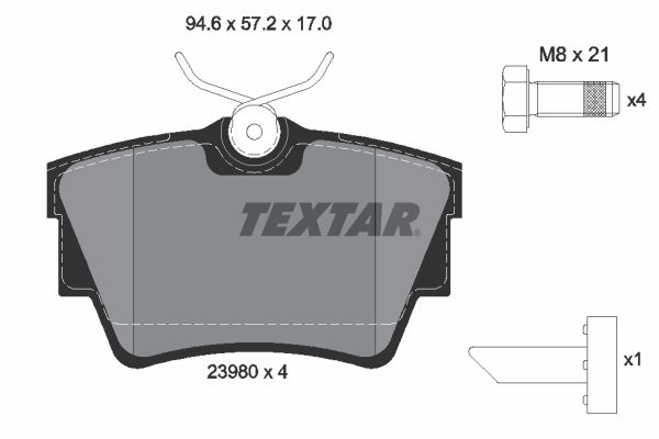 TEXTAR Комплект тормозных колодок, дисковый тормоз 2398001
