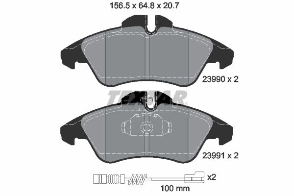 TEXTAR Комплект тормозных колодок, дисковый тормоз 2399002
