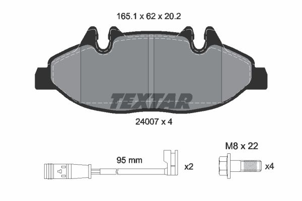 TEXTAR Комплект тормозных колодок, дисковый тормоз 2400701