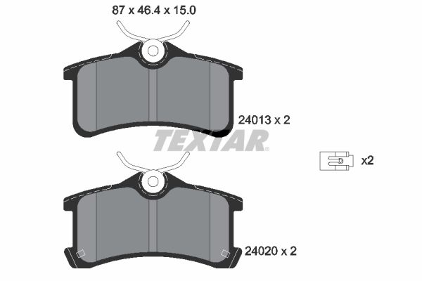 TEXTAR Комплект тормозных колодок, дисковый тормоз 2401301