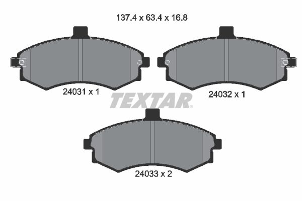 TEXTAR Комплект тормозных колодок, дисковый тормоз 2403101