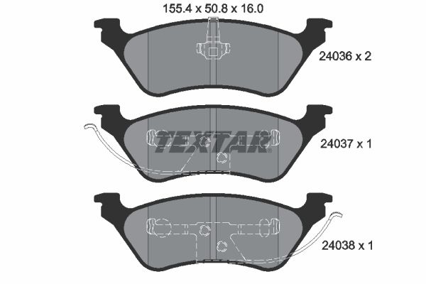 TEXTAR Комплект тормозных колодок, дисковый тормоз 2403601