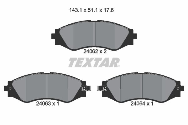 TEXTAR Комплект тормозных колодок, дисковый тормоз 2406201