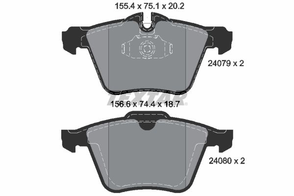 TEXTAR Комплект тормозных колодок, дисковый тормоз 2407903