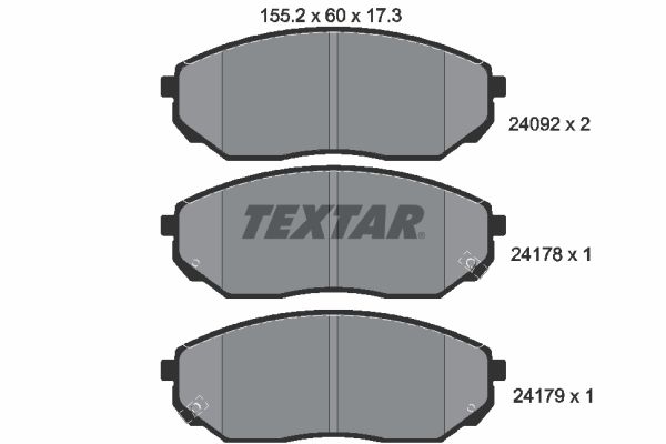 TEXTAR Комплект тормозных колодок, дисковый тормоз 2409201