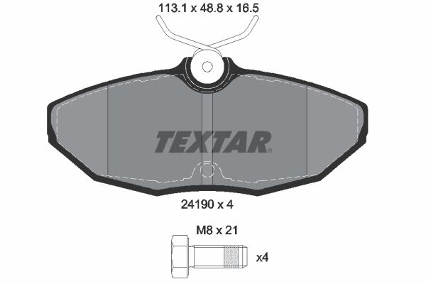 TEXTAR Комплект тормозных колодок, дисковый тормоз 2419001